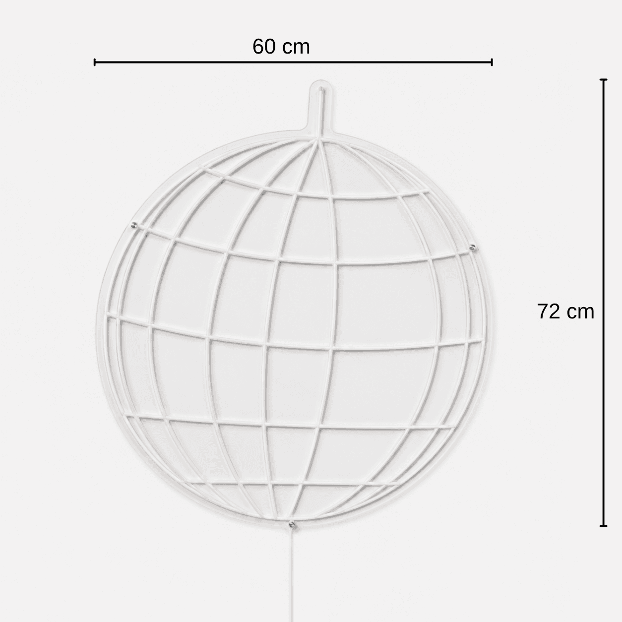 Minimalist Dünya Küresi Neon led 1.Nesil Neon Led 60x72 cm