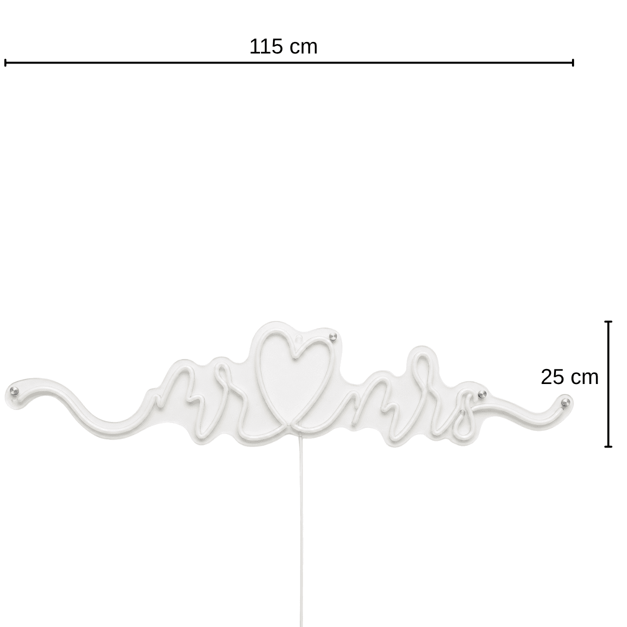 Love Kalp Neon Duvar Dekoru, Romantik LED Işıklı Duvar Süsü 1.Nesil Neon Led 115x25cm