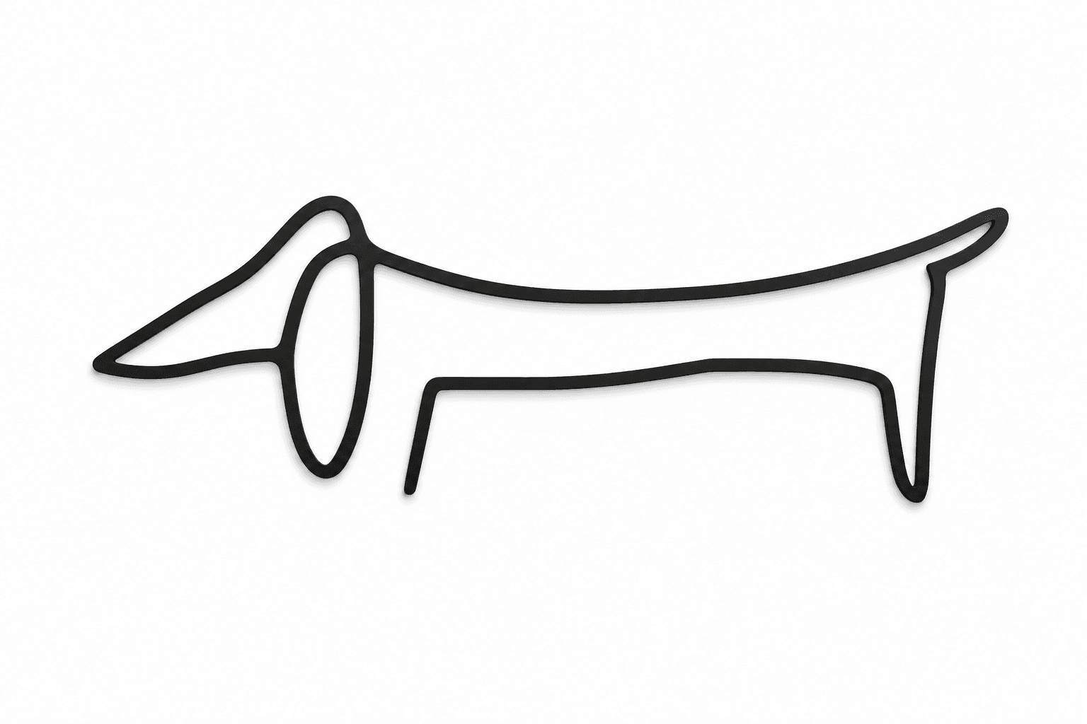 Minimalist Sosis Köpek Metal Duvar Dekoru , Modern Köpek Figürlü Metal Duvar Süsü