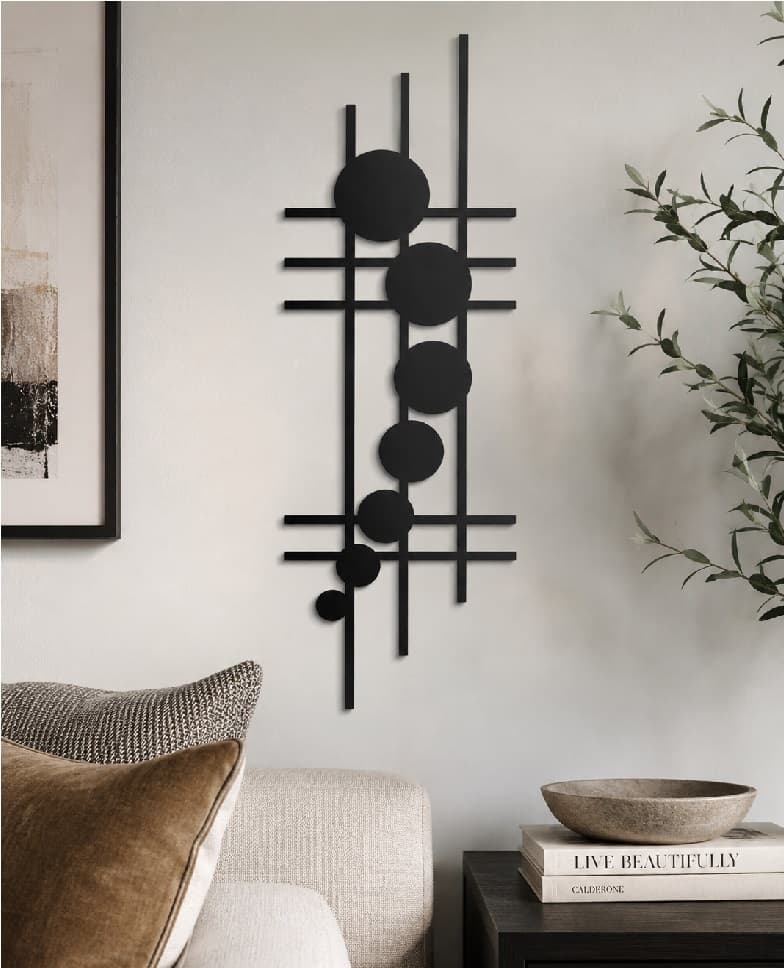 Geometrik Metal Duvar Dekoru ,Modern Soyut Metal Duvar Süsü