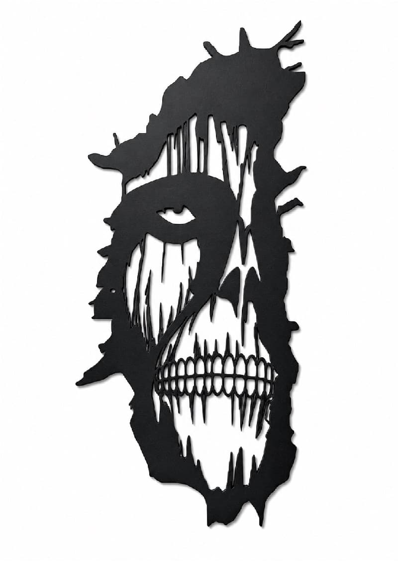 Kuru Kafa Metal Duvar Dekoru ,Gotik Siyah Metal Duvar Süsü