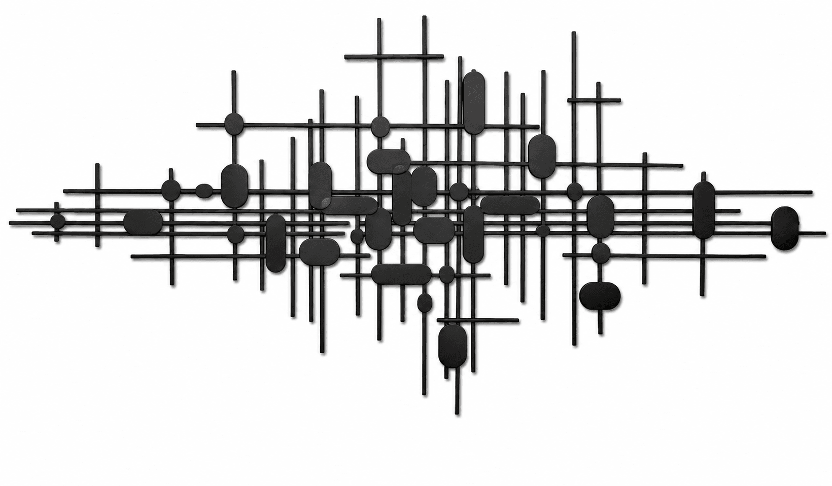 Modern Geometrik Metal Duvar Dekoru ,Soyut Siyah Metal Wall Art