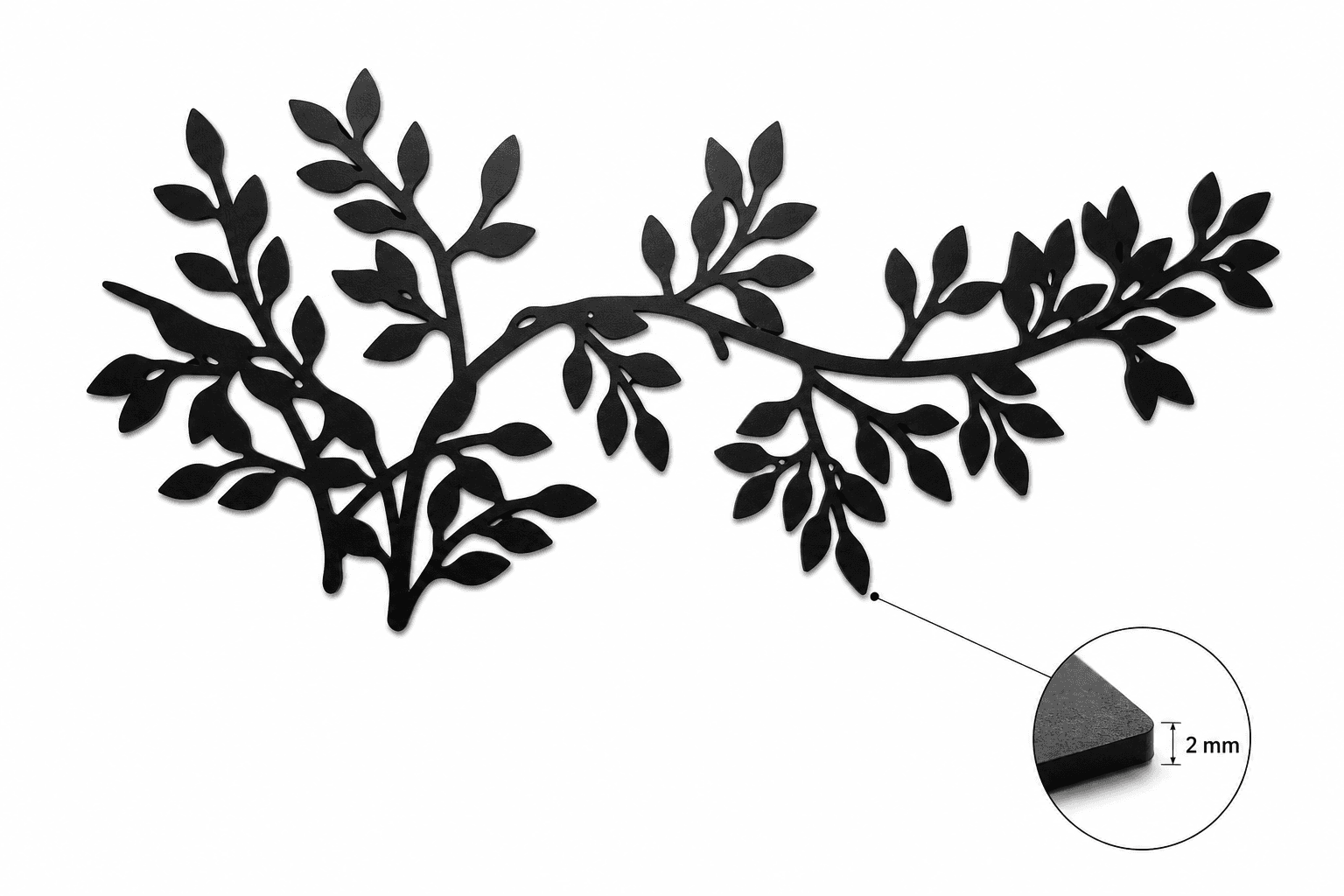 Doğadan İlham Alan Metal Duvar Dekoru ,Yaprak Dalı Metal Wall Art