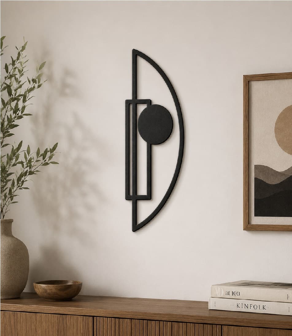 Bauhaus Metal Duvar Sanatı ,Geometrik Minimalist Ev Dekoru