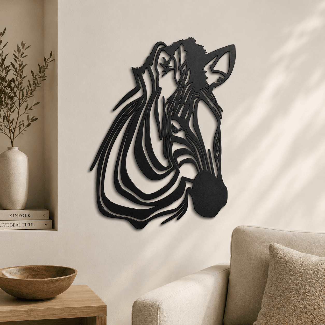 Dekoratif Zebra Metal Tablosu ,Safari Temalı Duvar Dekoru