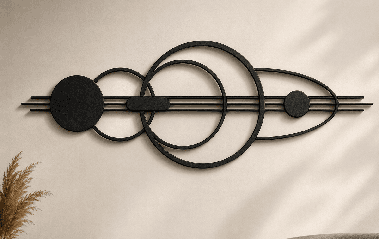 Modern Daire Desenli Metal Duvar Dekoru ,Çağdaş Ev Dekorasyonu