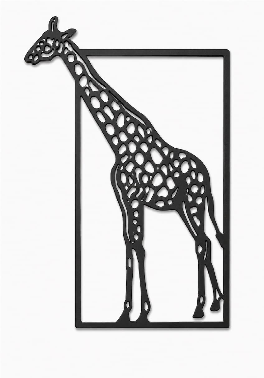 Zürafa Metal Duvar Tablosu, Safari Wall Art, Afrika Hayvanları Metal Dekoru