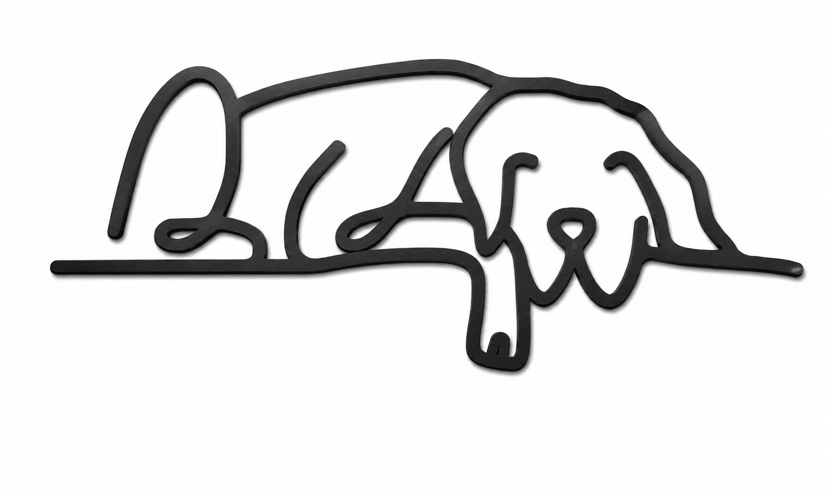 Minimalist Köpek Metal Sanatı, 2 mm Metal Duvar Süsü, Lazer Kesim Siyah Metal Tablo