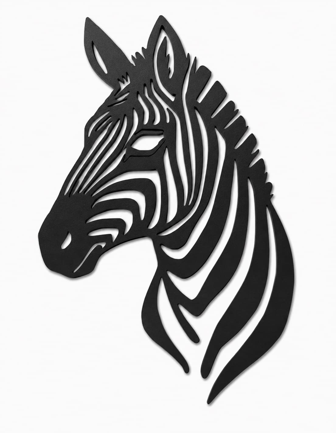 Modern Hayvan Duvar Aksesuarı, Minimalist Zebra Silüeti, Salon ve Ofis Metal Tablosu