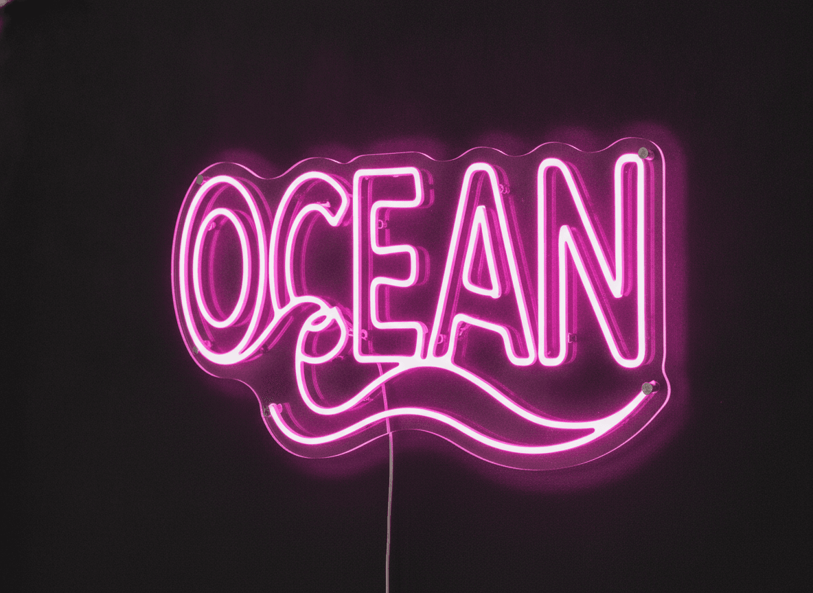 Ocean Neon Duvar Dekoru, Deniz Temalı Modern LED Işık