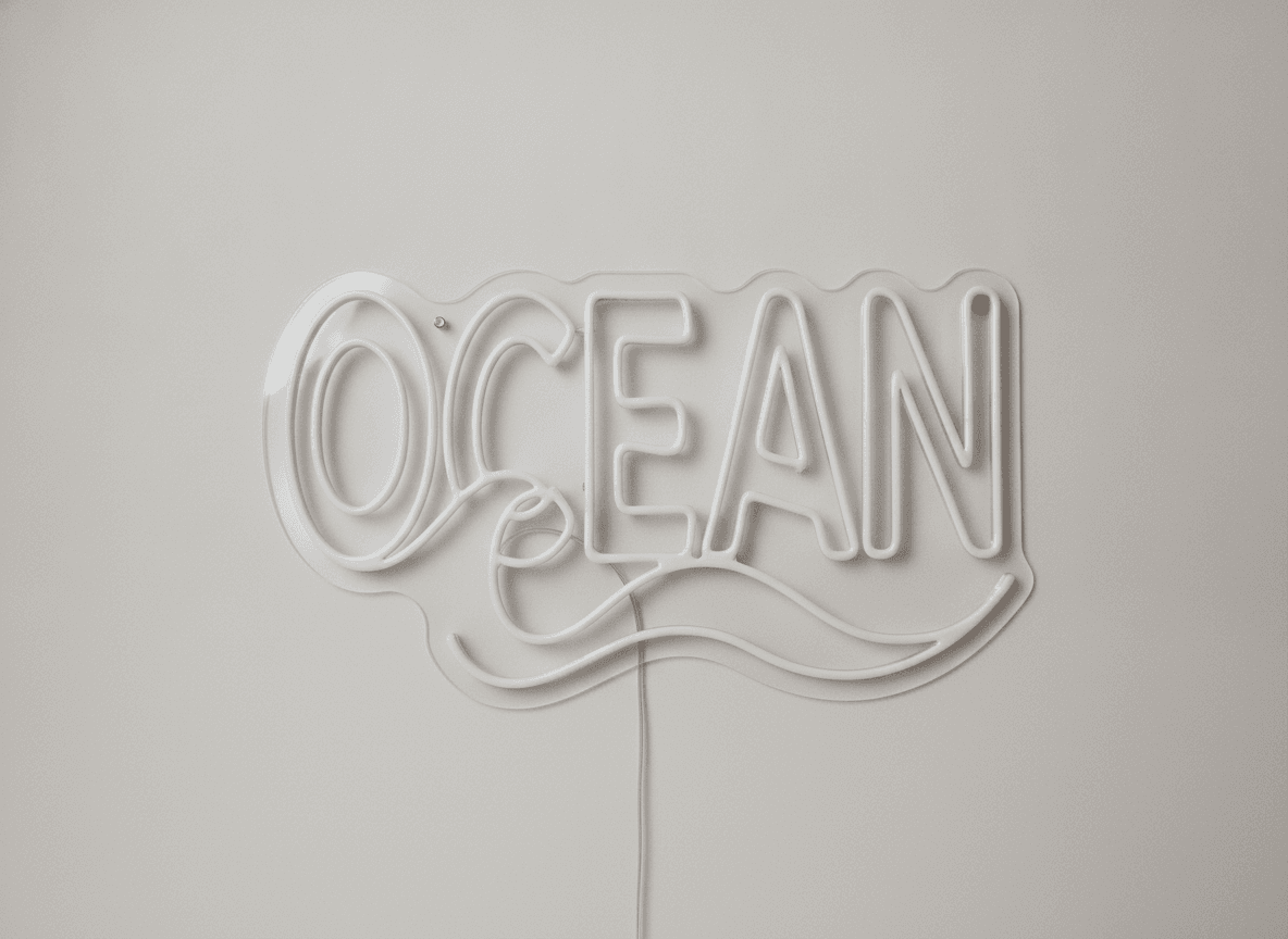 Ocean Neon Duvar Dekoru, Deniz Temalı Modern LED Işık
