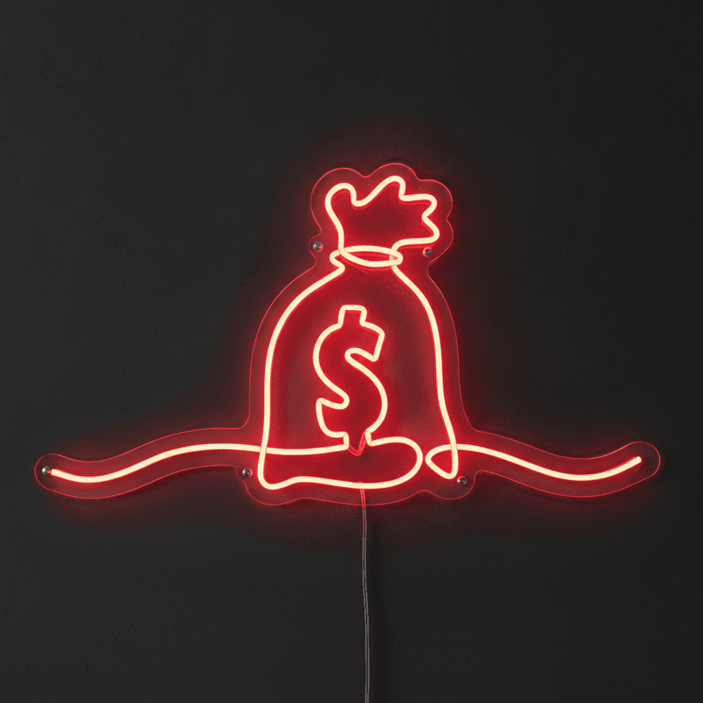 Money Bag Neon Tabela 1.Nesil Neon Led 105x50cm