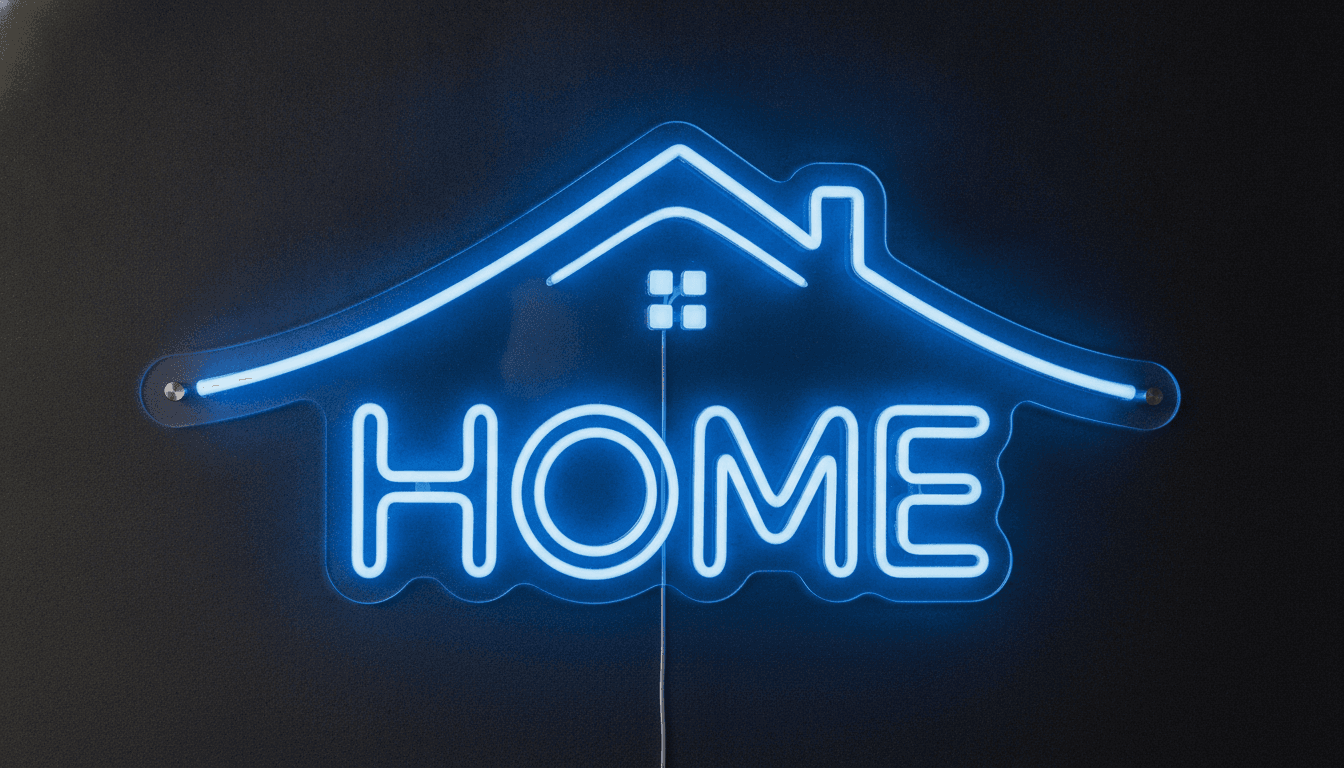 Home Neon Duvar Dekoru, Ev Şeklinde Modern LED Işık
