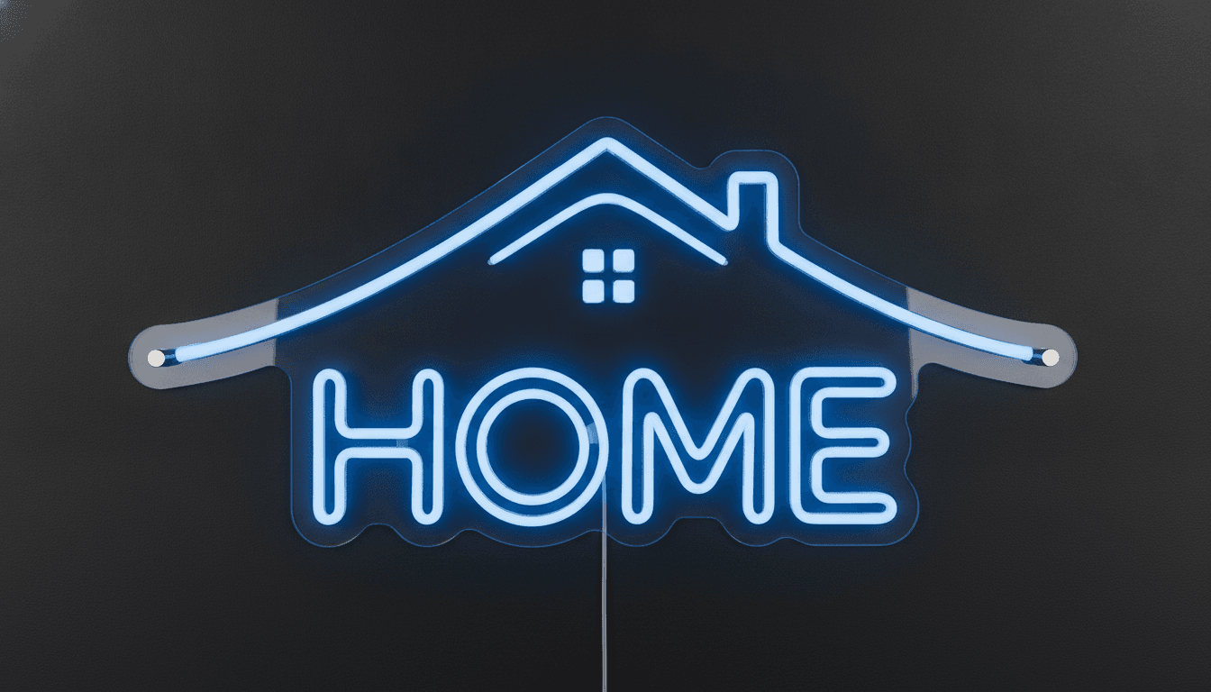 Home Neon Duvar Dekoru, Ev Şeklinde Modern LED Işık