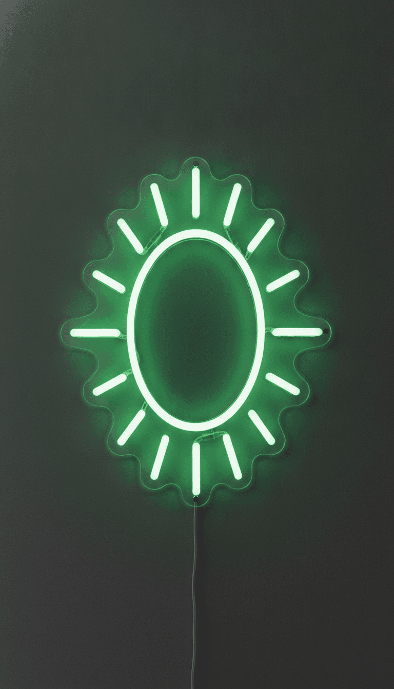 Güneş Neon Duvar Dekoru, Modern Line Art LED Işık