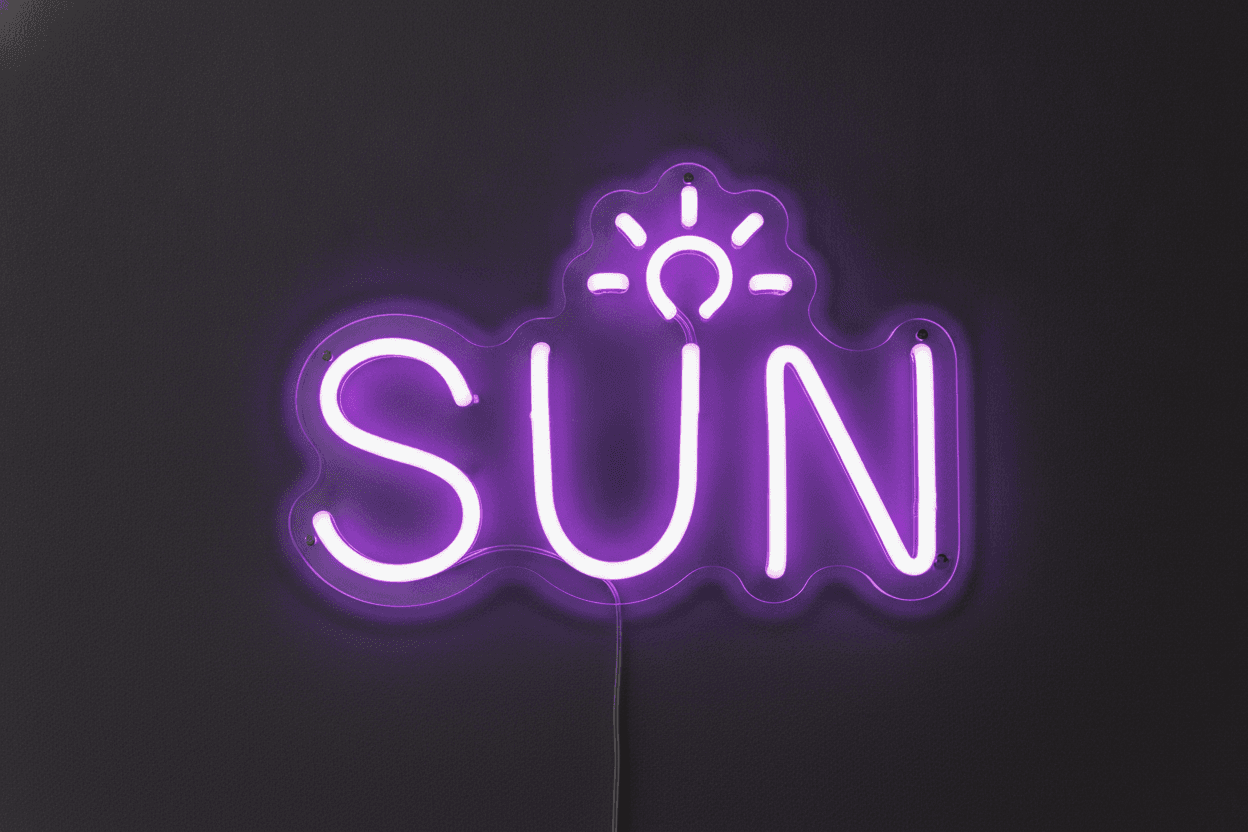 Sun Neon Tabela, Boho, Çocuk Odası ve Modern Duvar Süsü