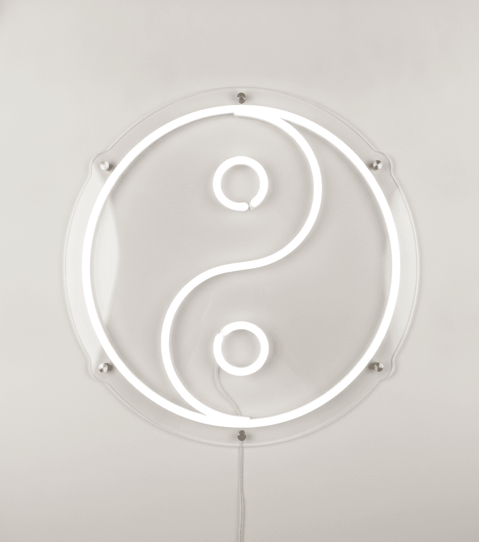 Yin Yang Neon Duvar Dekoru, Zen ve Meditasyon Temalı Modern LED Işık