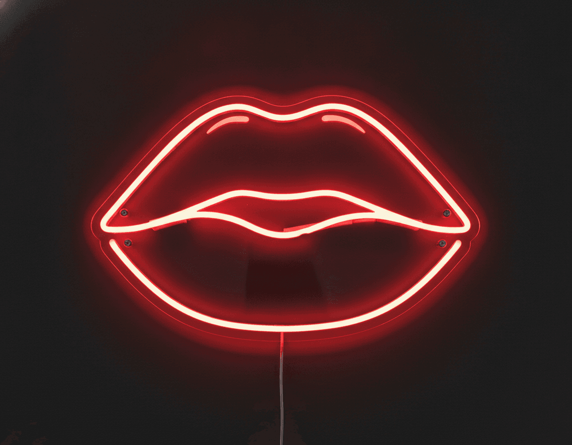Lips Neon Tabela, Güzellik Salonu, Makyaj Odası ve Oda Dekoru