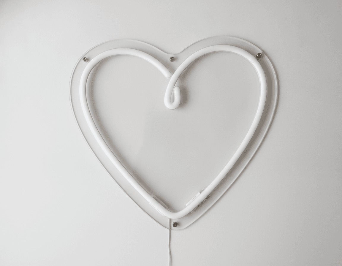 Kalp Neon Duvar Dekoru, Romantik Modern LED Işık