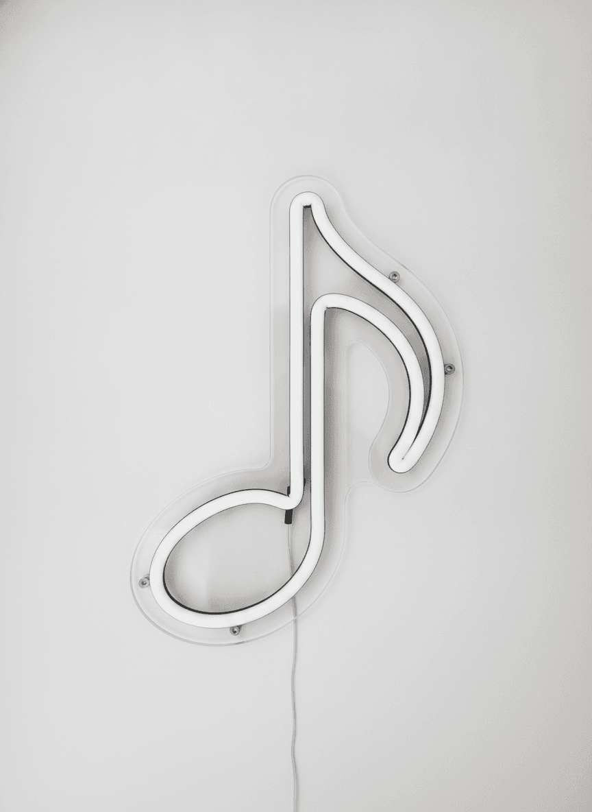 Müzik Notası Neon Duvar Dekoru, Modern Müzik Temalı LED Işık