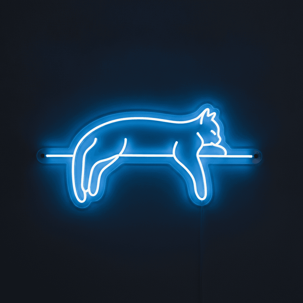 Modern Kedi Silüeti Neon Duvar Dekoru 1.Nesil Neon Led 40x104cm