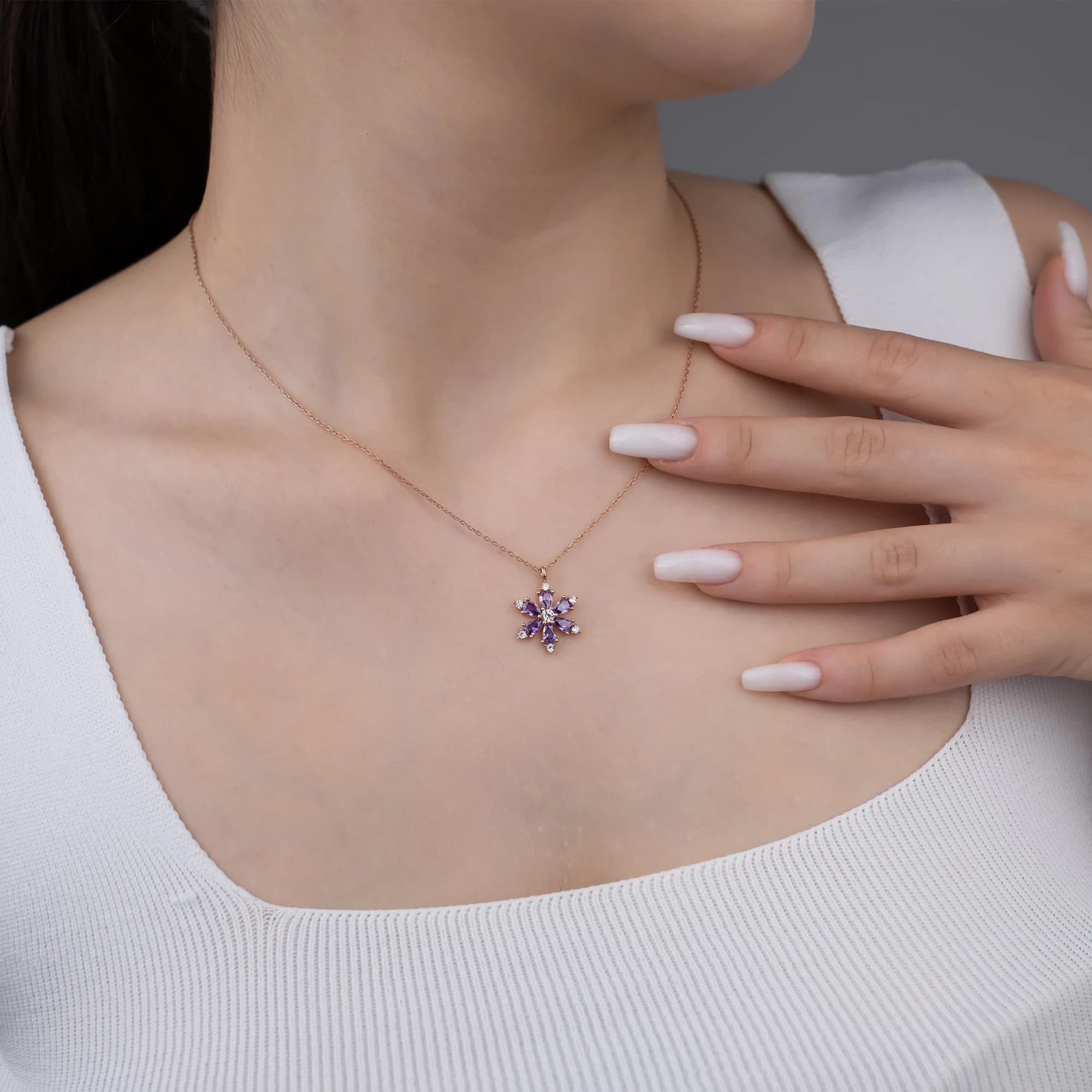 925 Ayar Gümüş Altın Kaplama Lotus Kolye