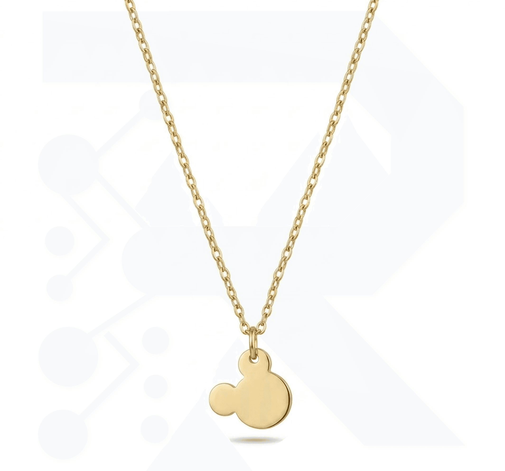 925 Ayar Gümüş Altın Kaplama Minimal Mickey Kolye