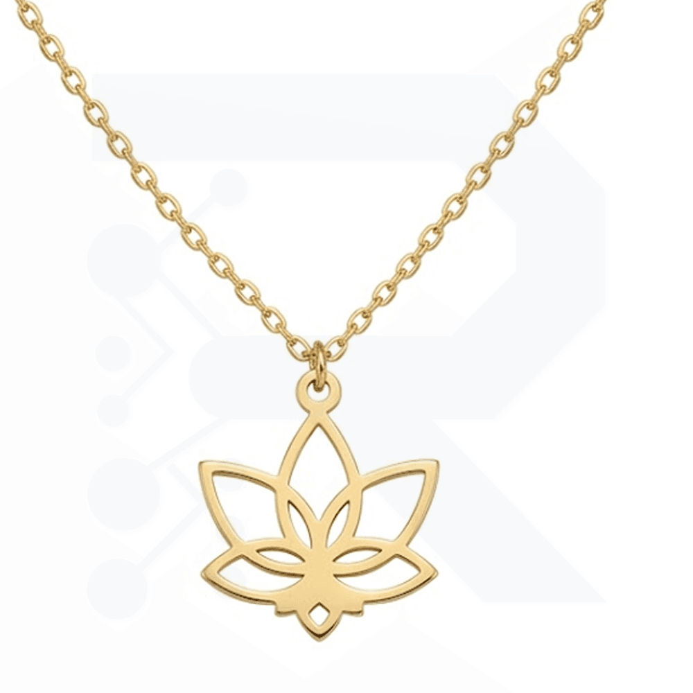 925 Ayar Gümüş Altın Kaplama Lotus Kolye