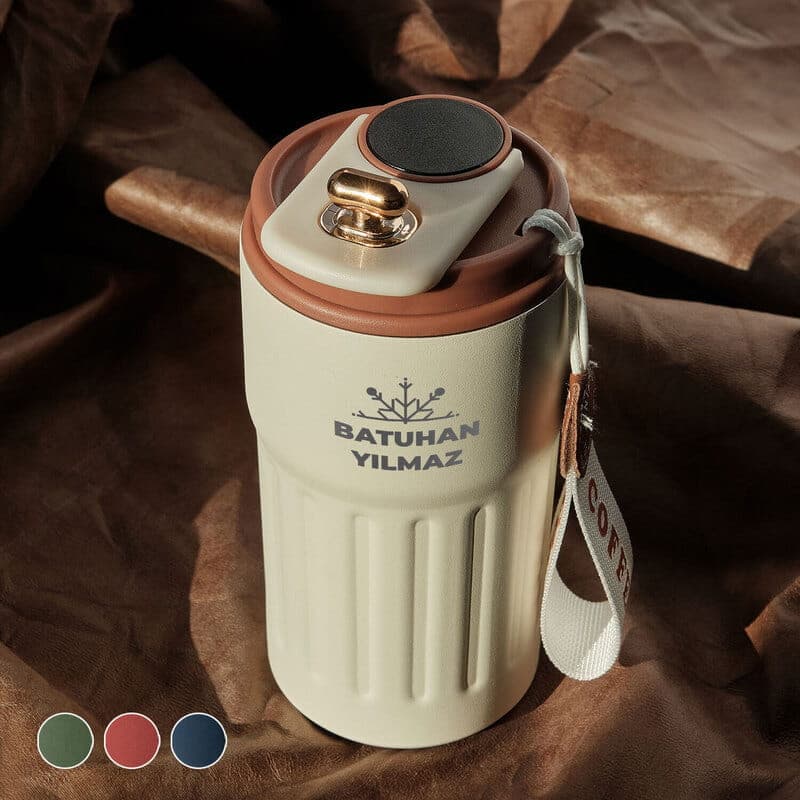 Kar Tanesi İsimli Led Sıcaklık Göstergeli Kahve Termosu