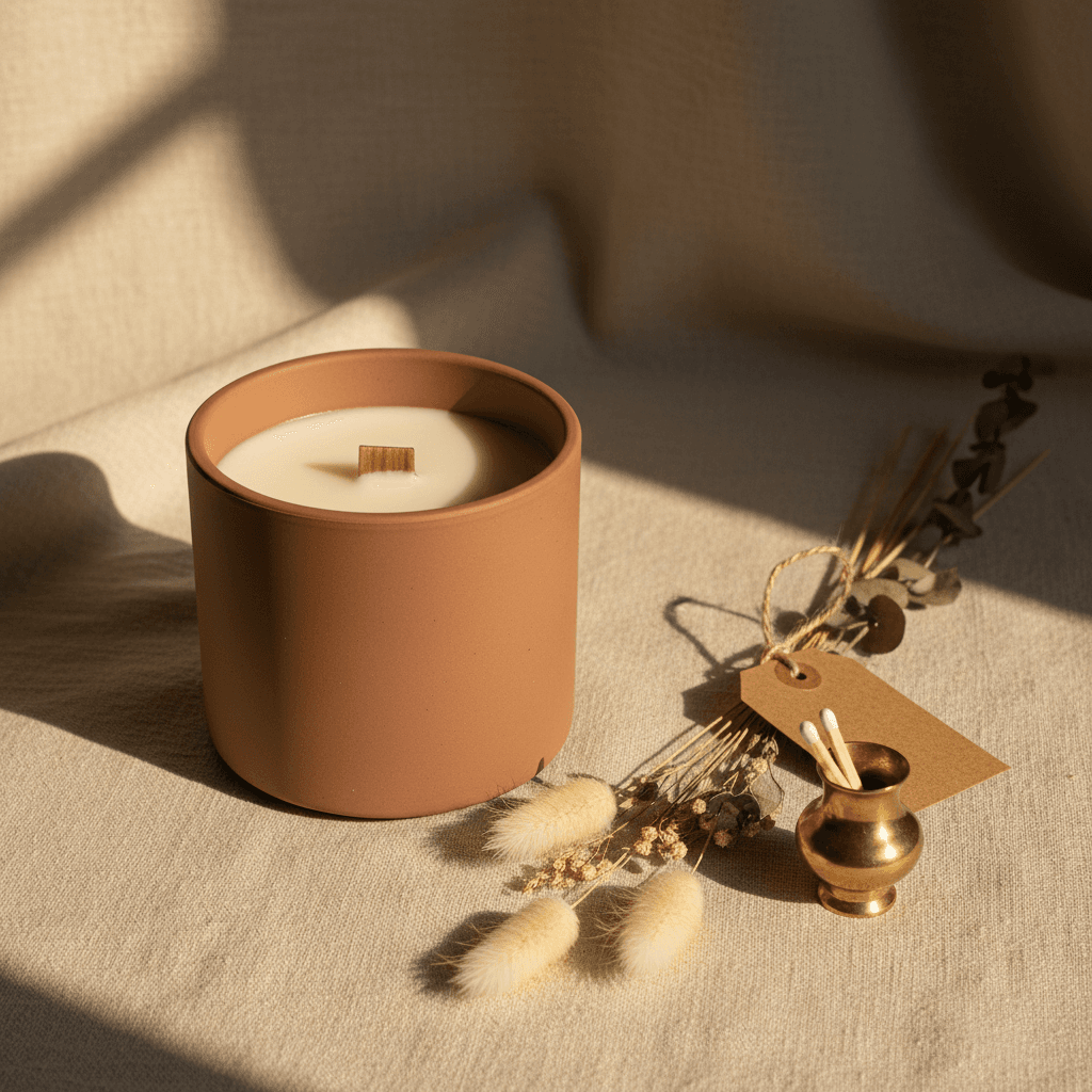 Etsy el yapimi terracotta soya mum