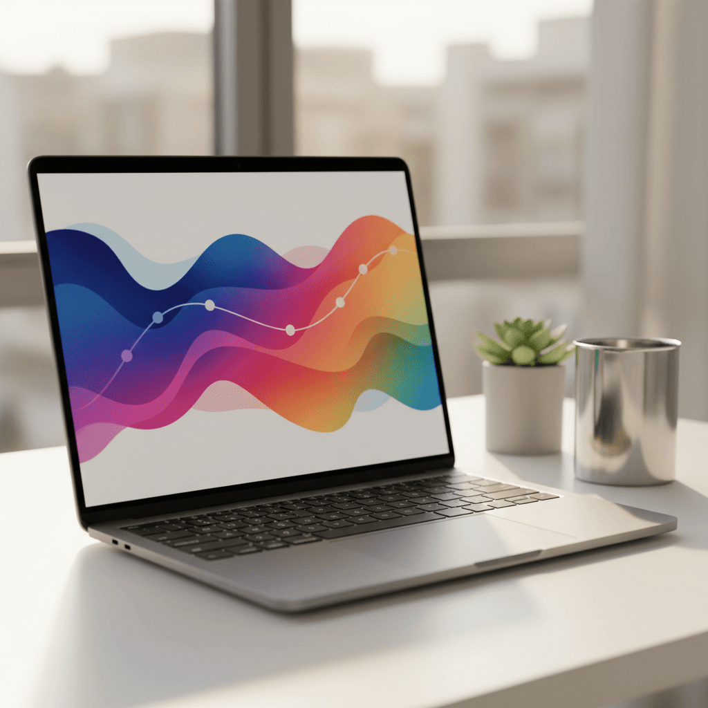 Analitik dashboard - laptopta yukseliyen grafik egrisi