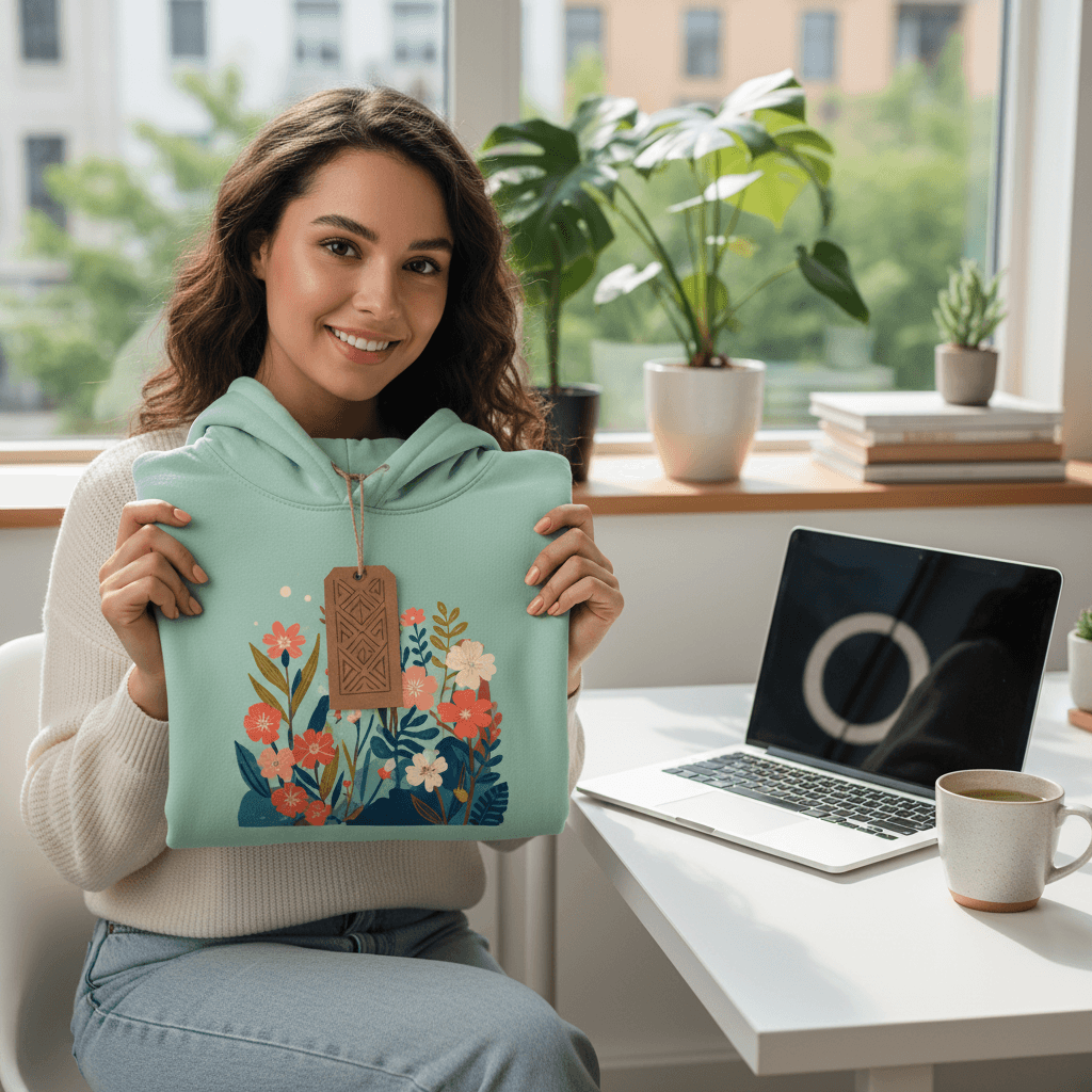 Shopify magaza sahibi - tasarimli hoodie ile